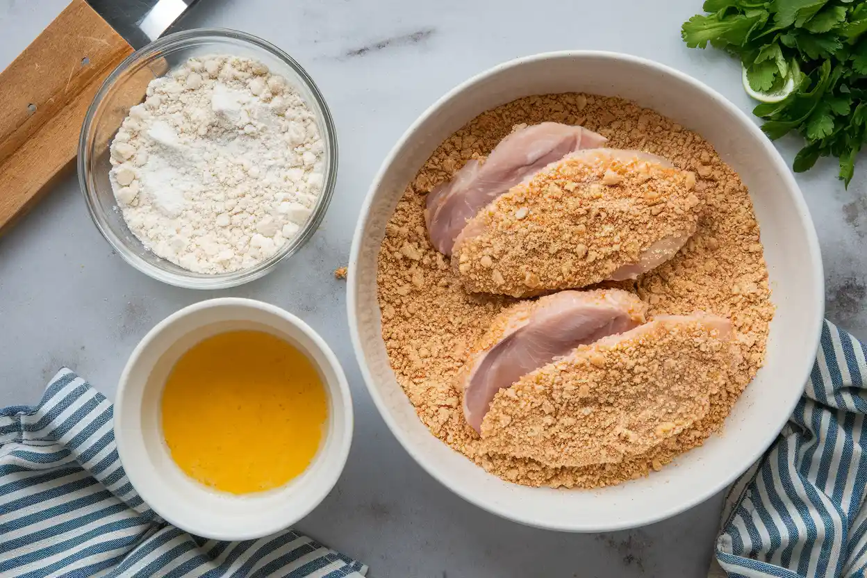 Breading chicken cutlets step-by-step