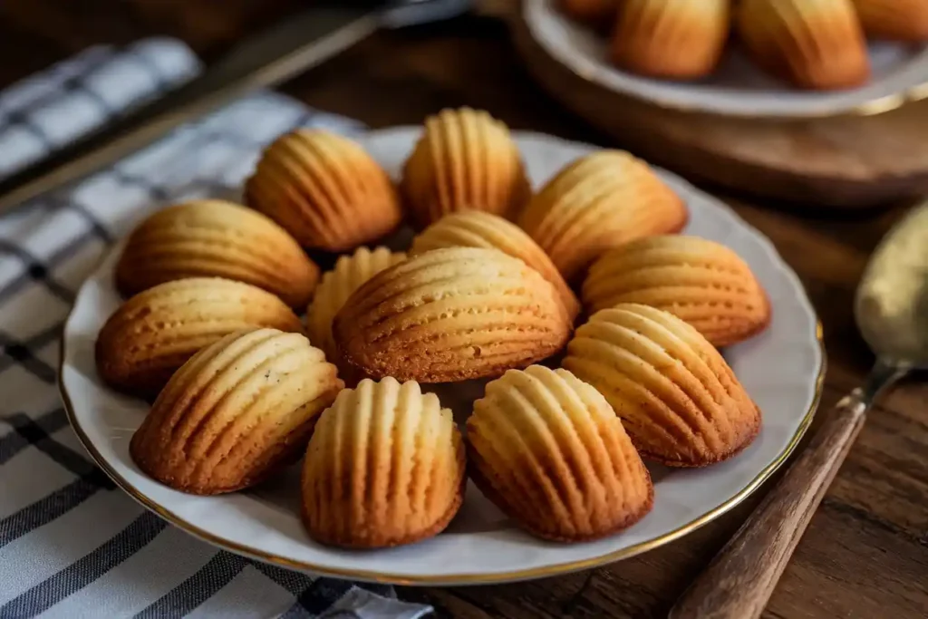 Freshly baked Madeleine cookies