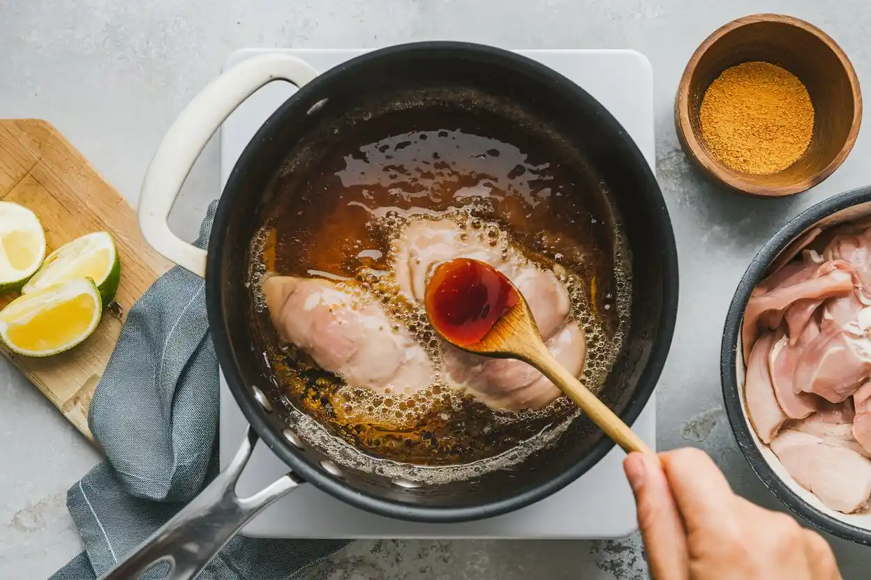 Step-by-step honey chicken sauce recipe