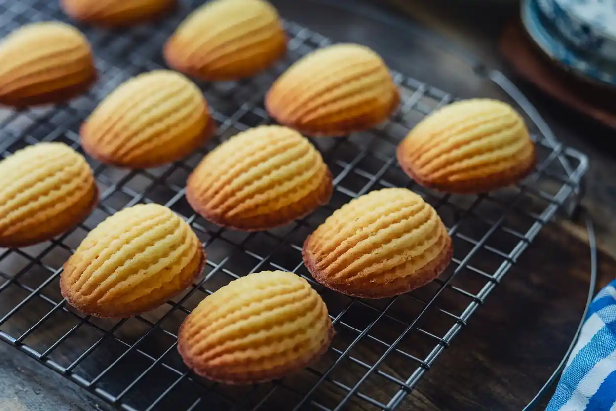 Traditional madeleines in a shell mold