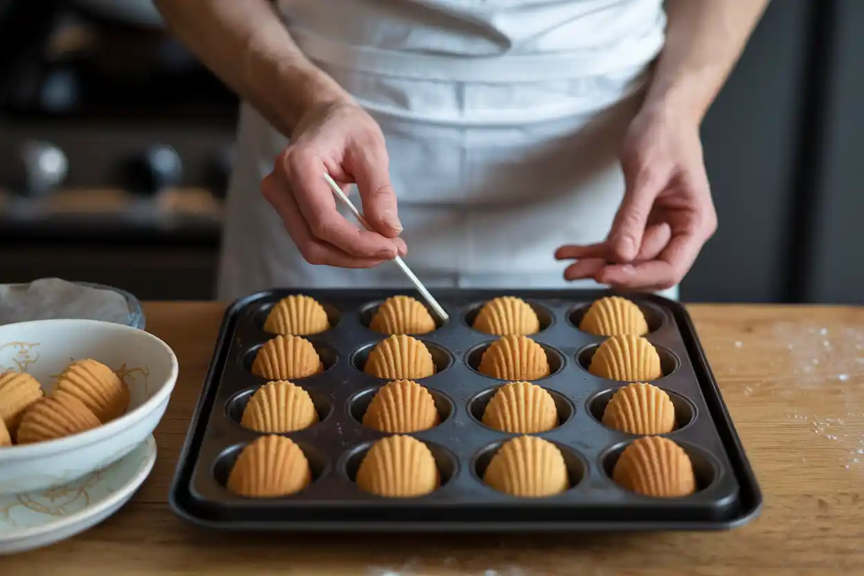 Baking dry madeleines