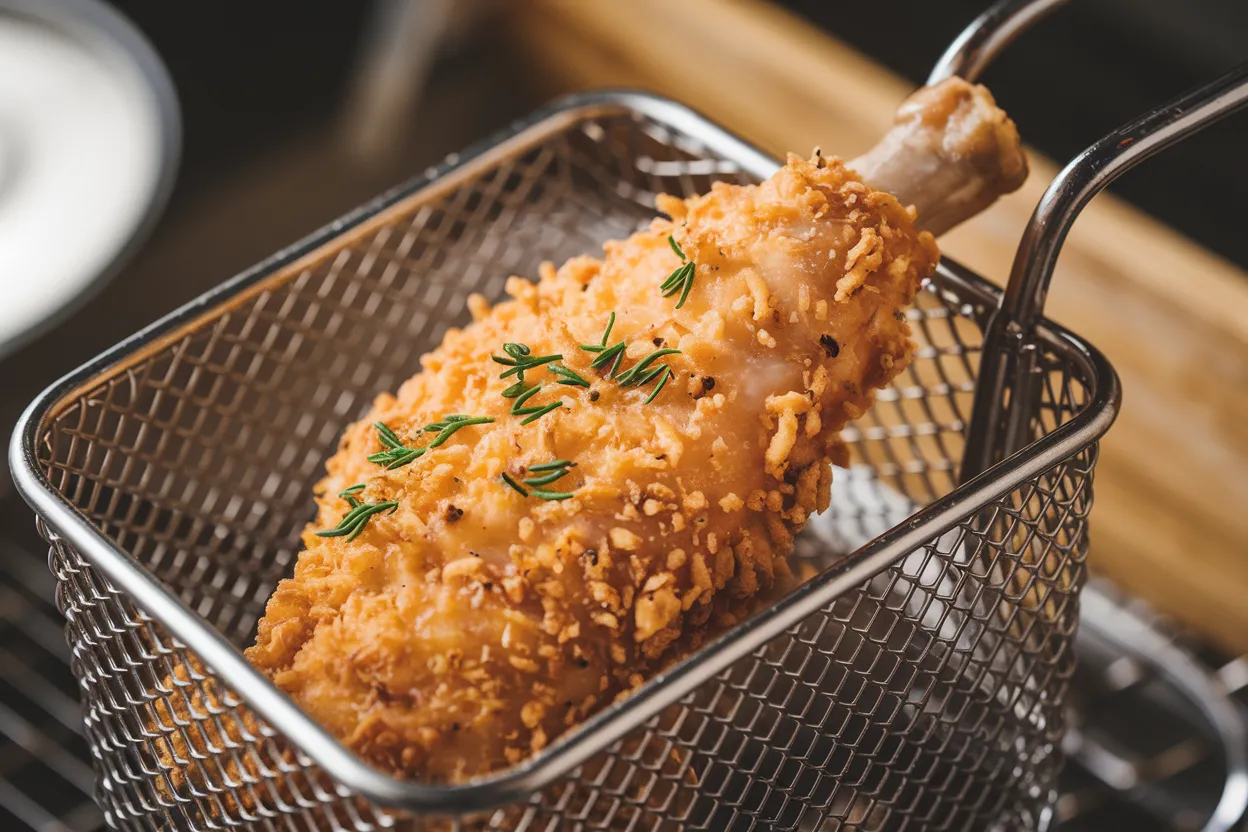 Fried breaded chicken golden crust