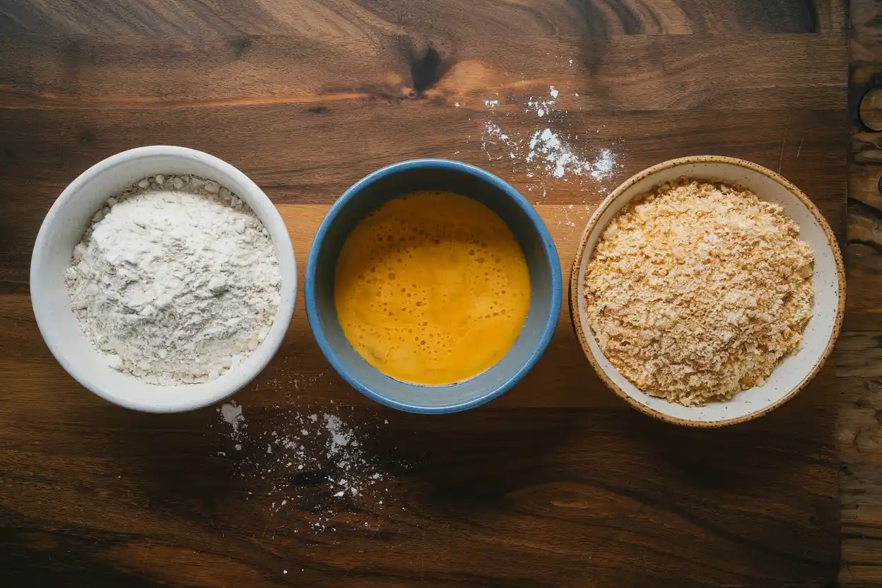 Ingredients for breading chicken cutlets	