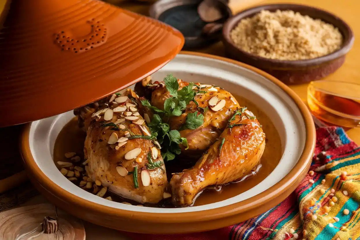 Moroccan chicken with honey glaze