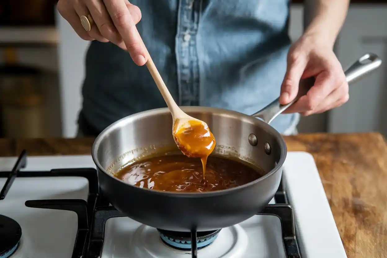 Making honey garlic sauce at home