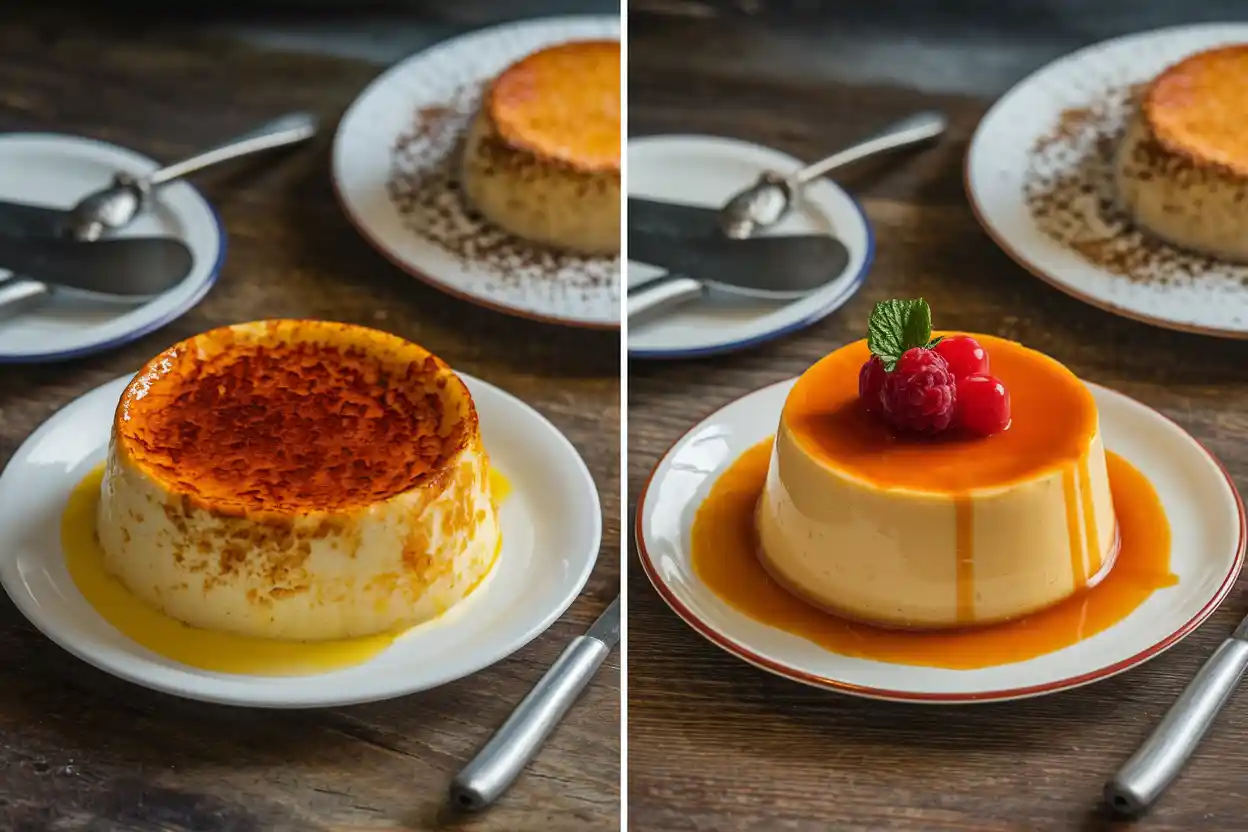 Crème brûlée and flan comparison