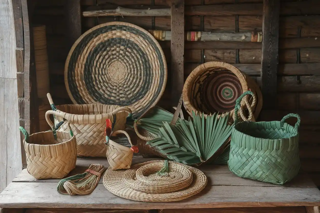 Handicrafts made from date palm leaves