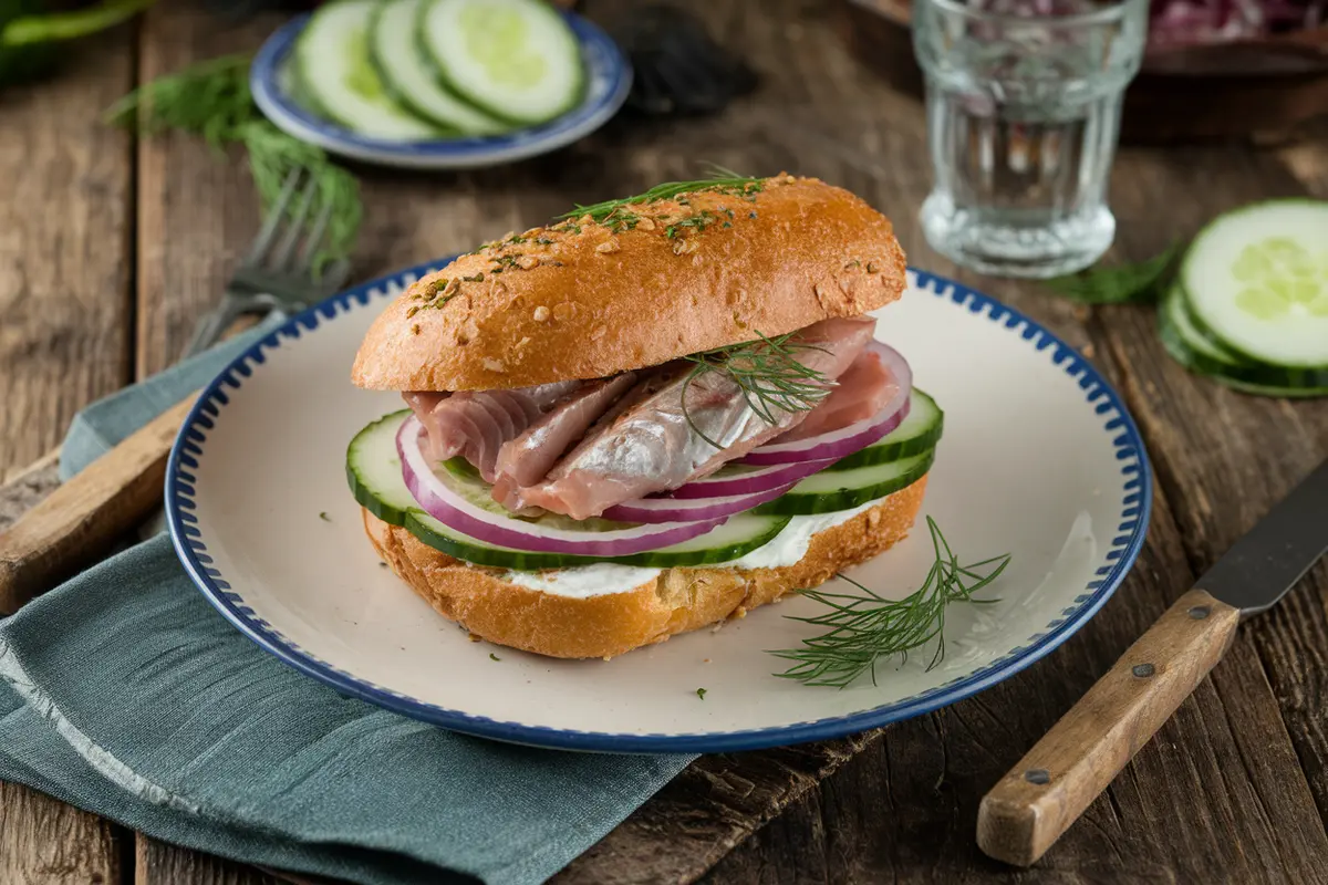 herring sandwich Matjesbrötchen