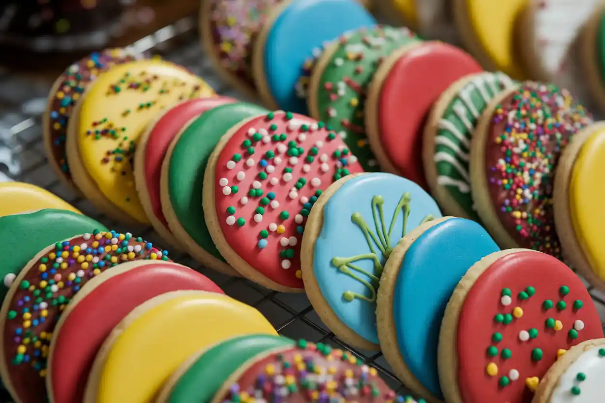 Vibrant colorful cookies