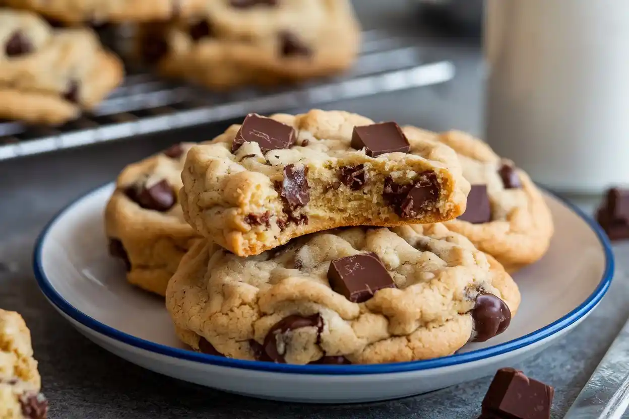 Chewy chocolate chunk cookies with bread flour