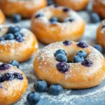 Blueberry bagels with fresh blueberries