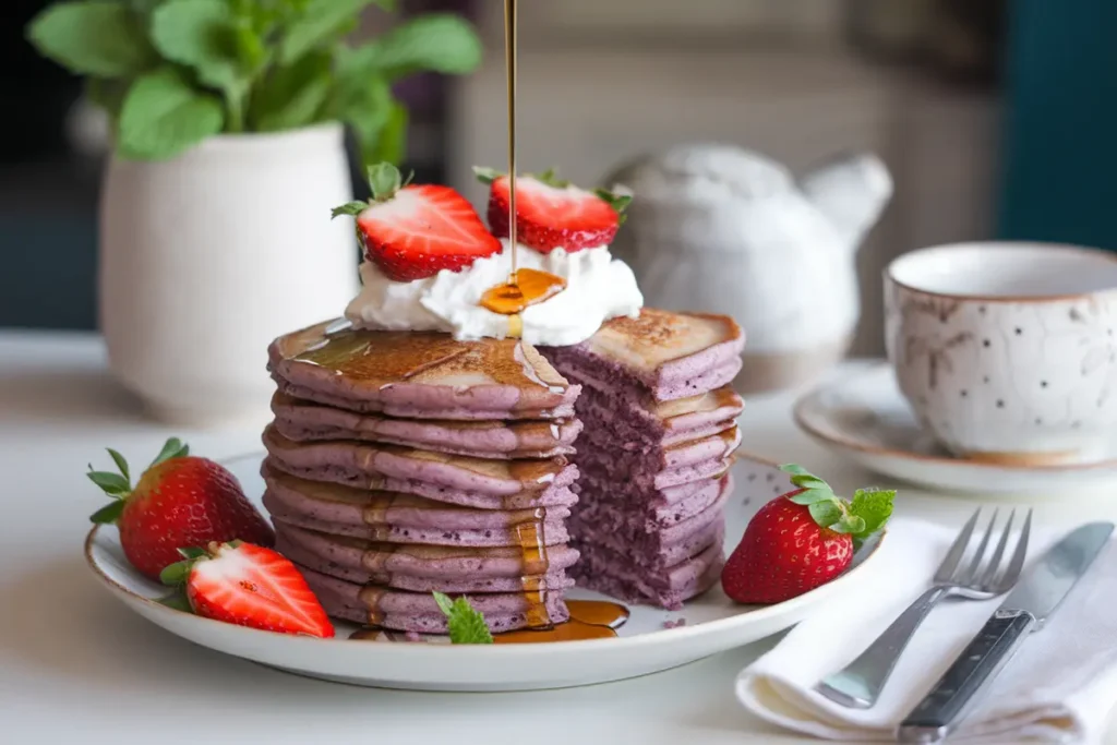 purple taro pancakes