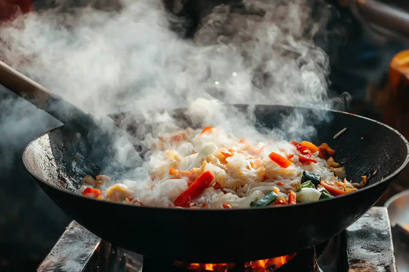 Cooking drunken noodles at home