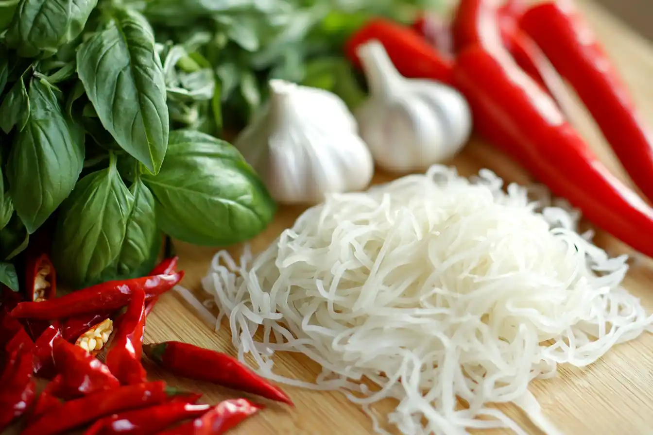 Key ingredients of drunken noodles