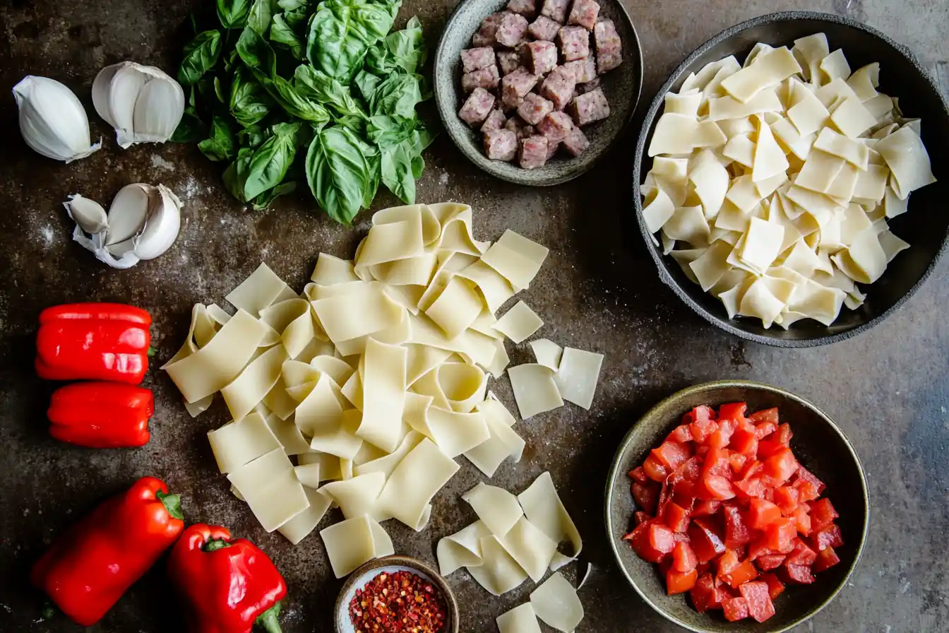 Ingredients for Italian Drunken Noodles