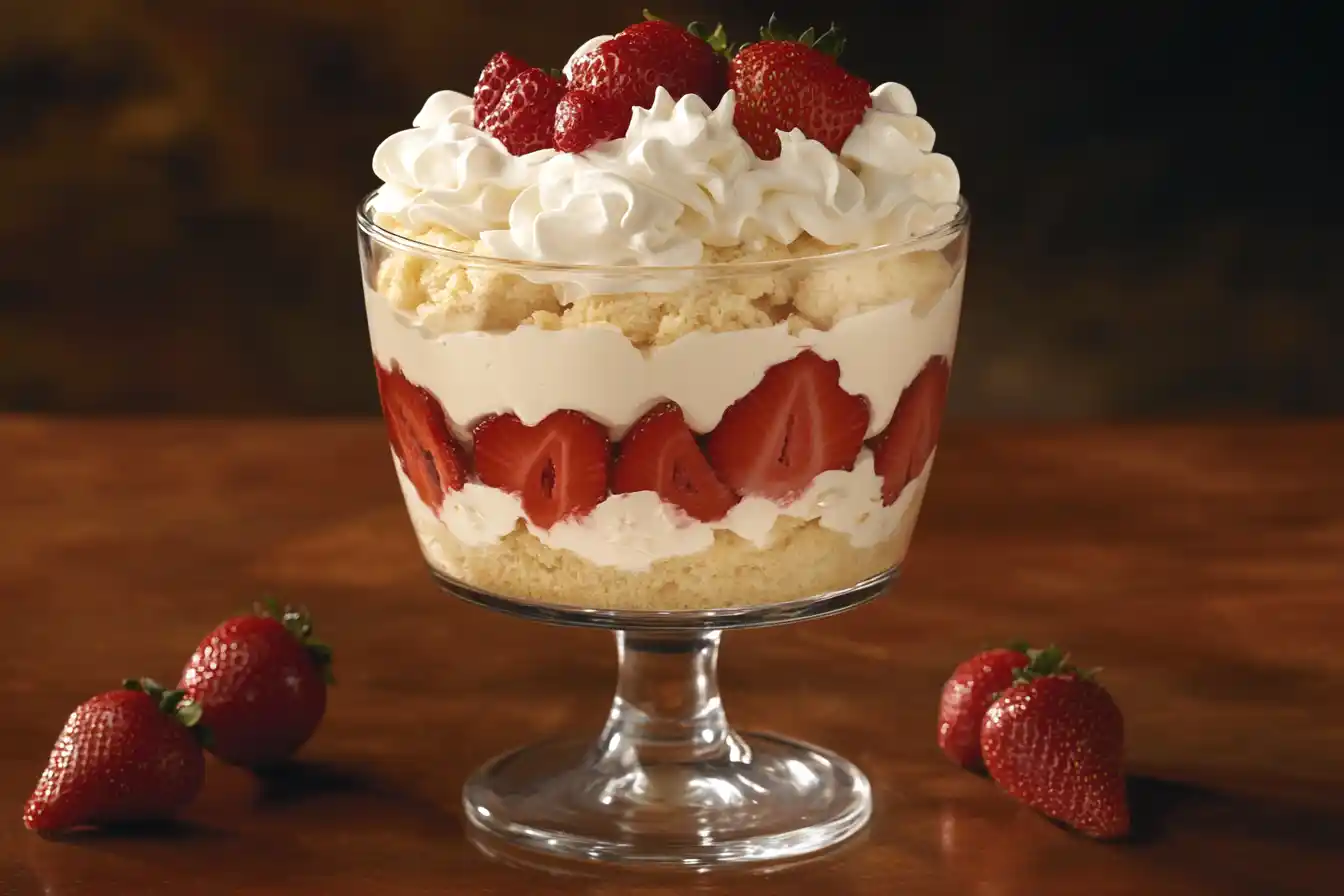 White chocolate trifle with cream cheese layers