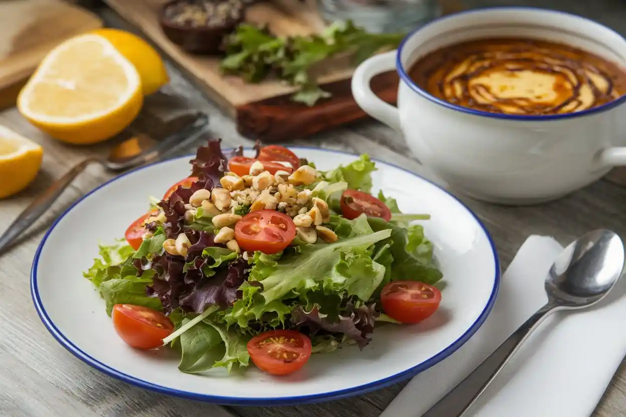 Mixed greens salad with vinaigrette