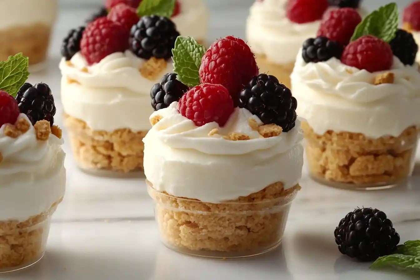 No-bake white chocolate cheesecake cups