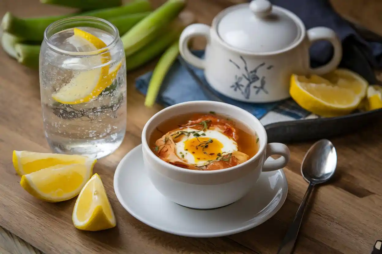 Sparkling water and herbal tea pairing