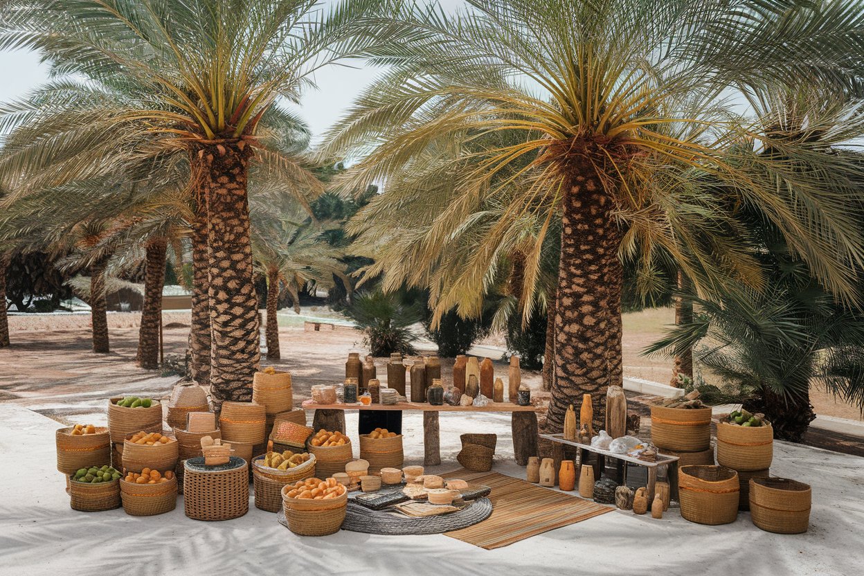 Products made from date palms on display