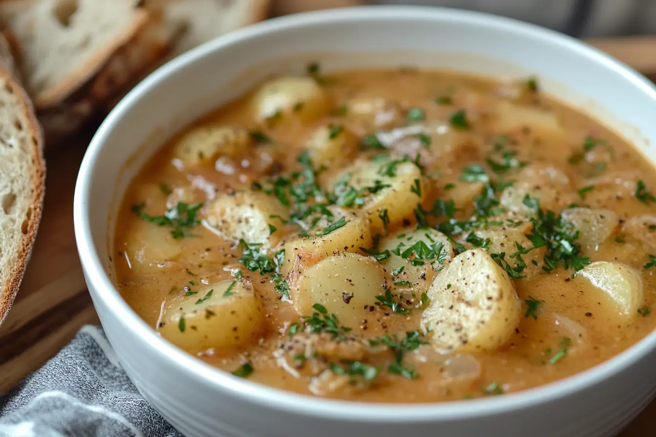 Cooking Benignis potato soup