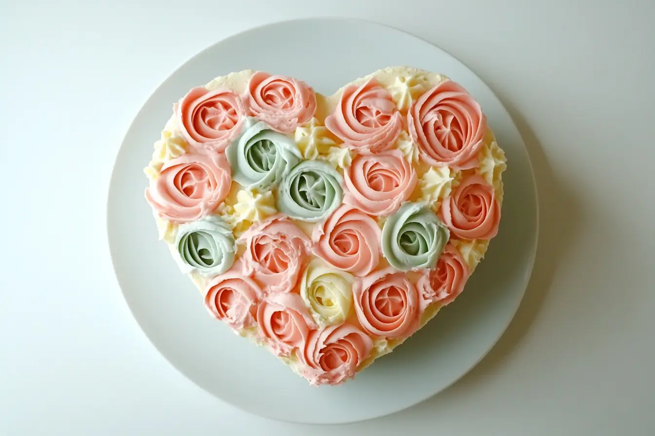 Beginner vintage heart cake