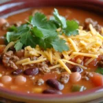 Taco soup with Rotel in a bowl