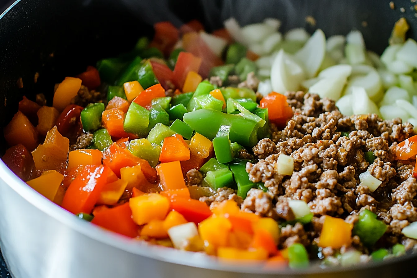 Cooking taco soup on the stovetop