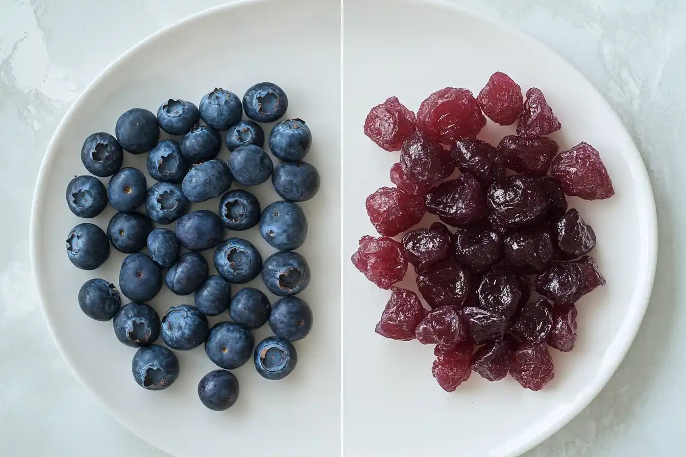 Natural blueberries vs artificial bits