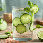 chia cucumber mint detox water – pink salt diet recipe