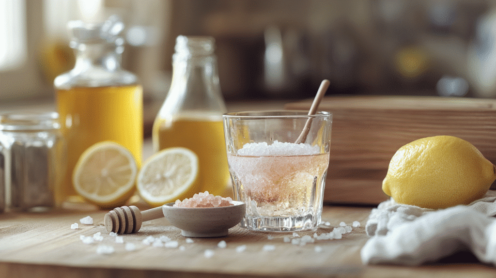 preparing pink salt diet drink step-by-step