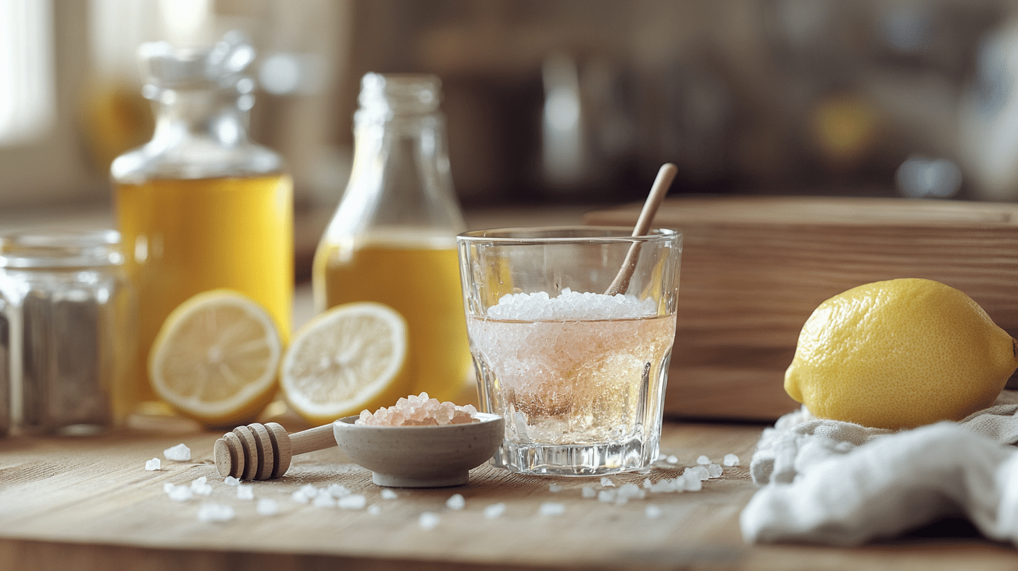 preparing pink salt diet drink step-by-step